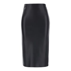 Jucca Women Black Midi Skirt In Eco Leather For Women